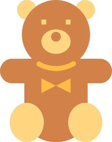 动物熊小孩的扁平图标 — 图库矢量图片