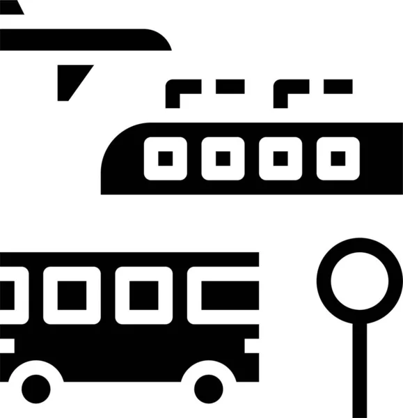 Transporte Público Icono Transporte Estilo Sólido — Vector de stock