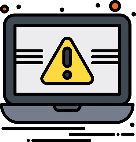 Ícone Laptop Essenciais Alerta — Vetor de Stock
