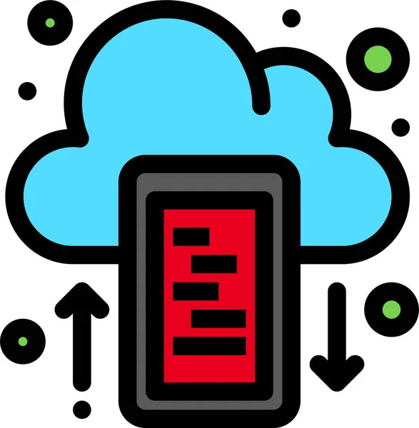 Значок Мобільного Пристрою Хмарного Диска — стоковий вектор