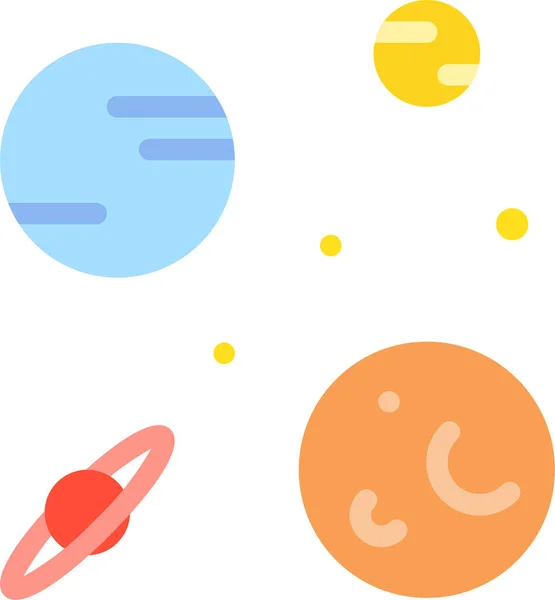 Astronomy Galaxy Orbit Icon Flat Style — Stock Vector