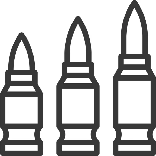 Ammunition Armé Ikon Kontur Stil — Stock vektor