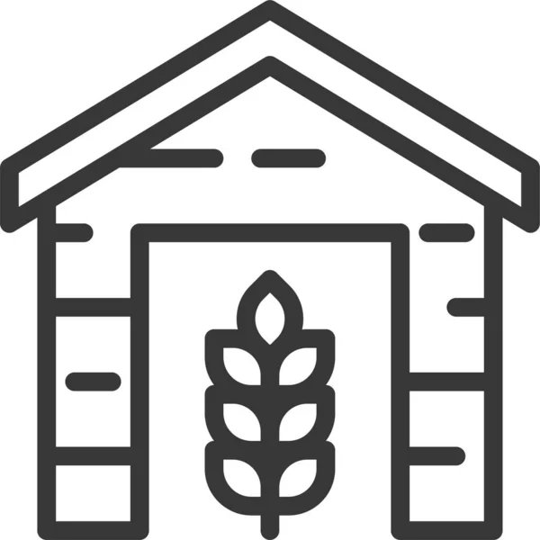 Agriculture Barn Farm Icon Outline Style — Stock Vector