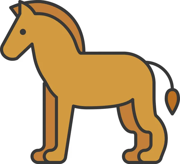 Animal Horse Mammal Icon Filledoutline Style — Vettoriale Stock