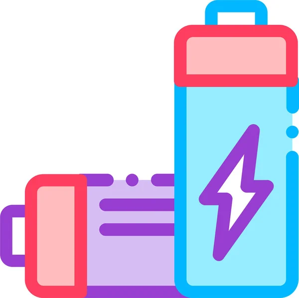 Batería Eléctrica Icono Inútil Icono Estilo Filledoutline — Vector de stock