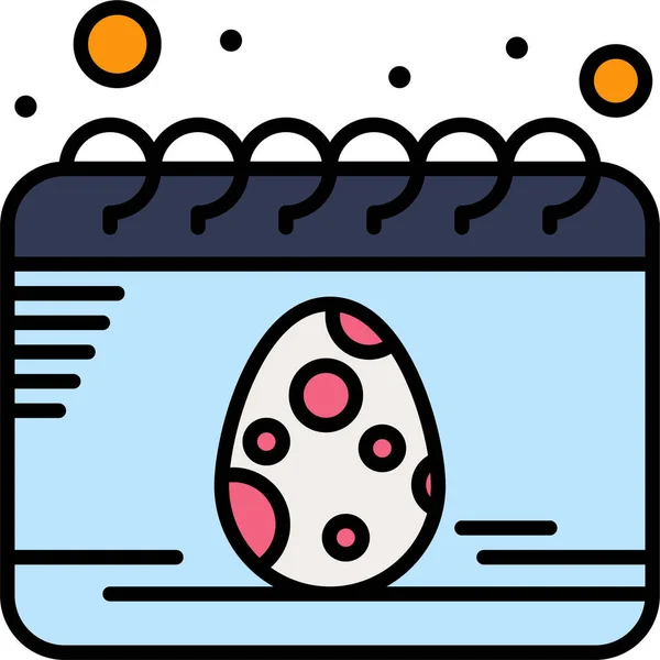 Calendar Date Egg Icon Easter Category — Stock Vector