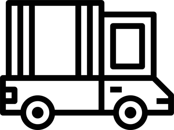 Camion Livraison Camion Icône Dans Style Contour — Image vectorielle
