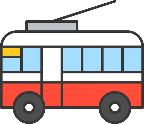 Verkeer Tram Vervoer Pictogram Filedoutline Stijl — Stockvector