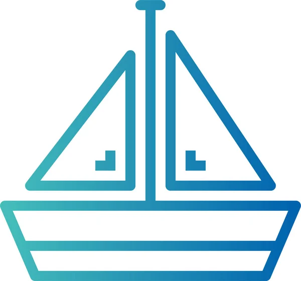 Boot Segelboot Segel Ikone Geschmeidigem Stil — Stockvektor