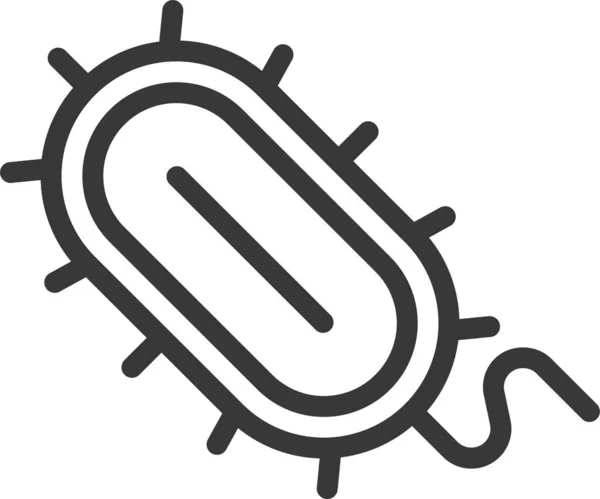 Icona Della Malattia Cellulare Batterica Stile Contorno — Vettoriale Stock