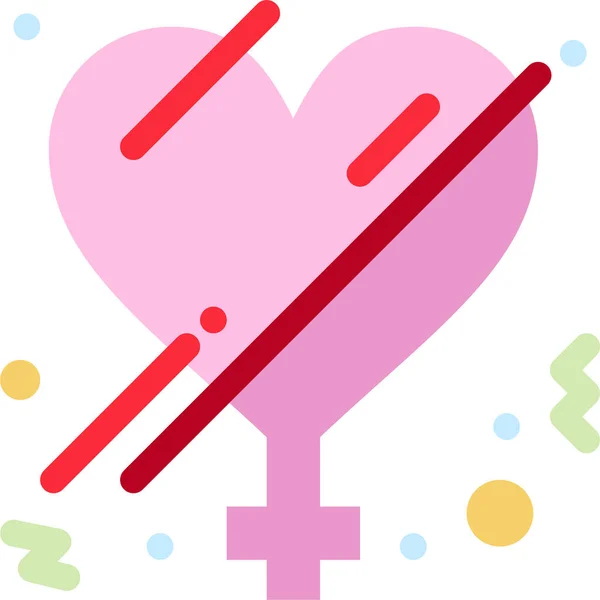 Icono Amor Género Femenino Estilo Plano — Vector de stock