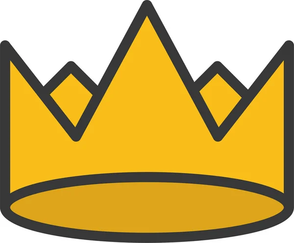 Coroa Rei Monarquia Ícone Estilo Filledoutline — Vetor de Stock