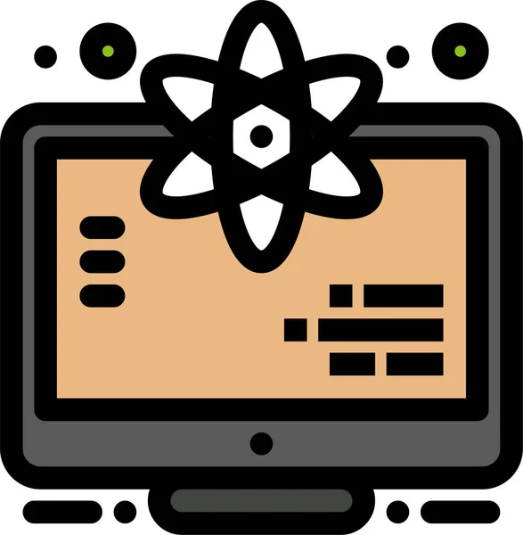 Atom Monitor Science Icon — Stock Vector