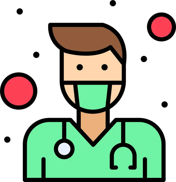 Coronavirus Covide Icône Médecin Dans Catégorie Avatar — Image vectorielle