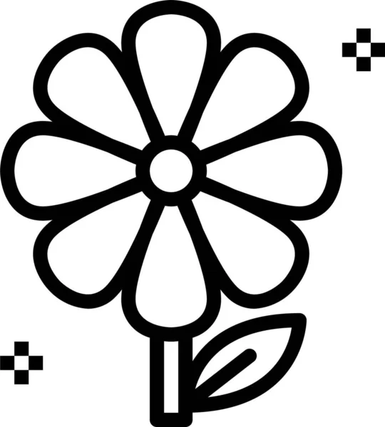 Květiny Zahradničení Příroda Ikona Obrysu Stylu — Stockový vektor