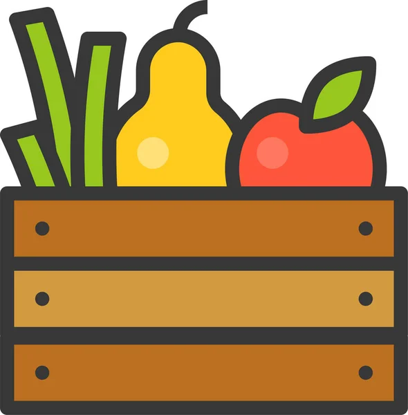 Icono Fruta Cultivo Manzana Estilo Filledoutline — Vector de stock