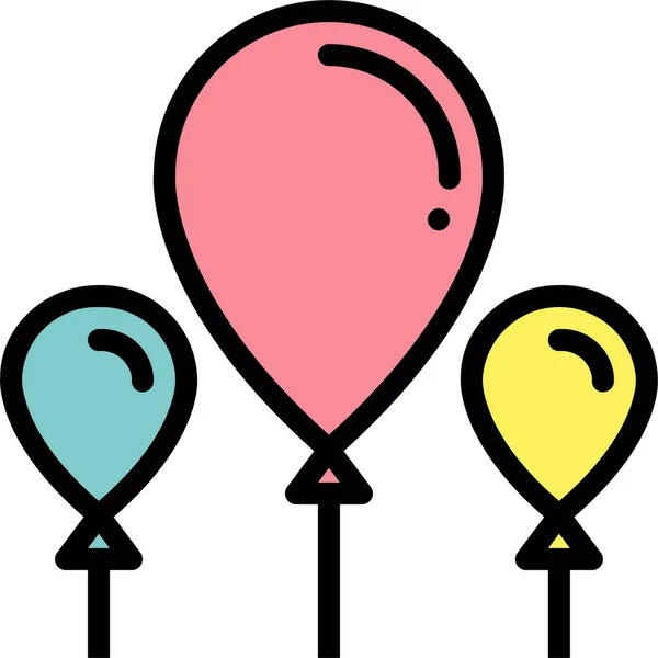 Ícone Celebração Aniversário Balão Estilo Filledoutline —  Vetores de Stock