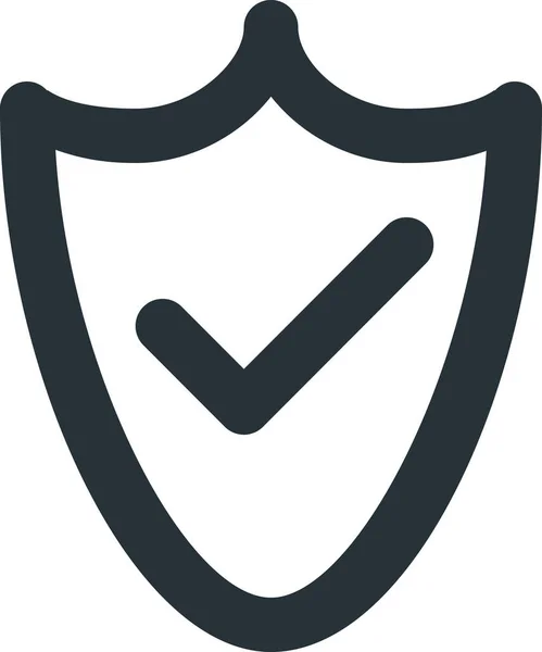 Badge Controllato Icona Sicurezza Stile Contorno — Vettoriale Stock