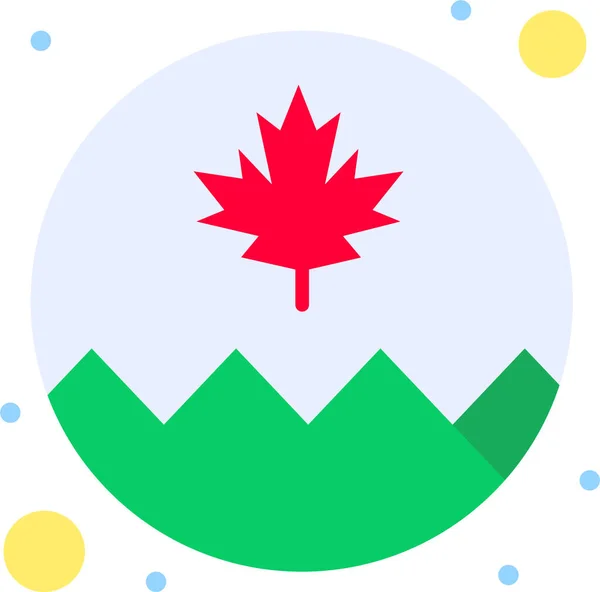 Ícone Bandeira Círculo Canadense — Vetor de Stock