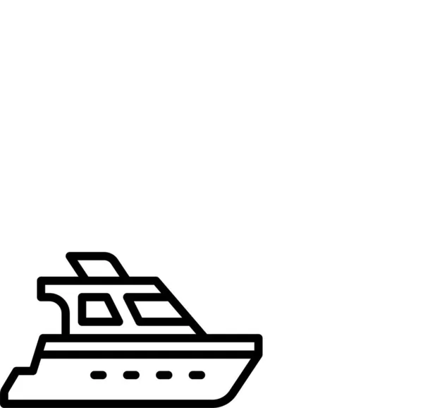 Transport Fordon Yacht Ikon Kontur Stil — Stock vektor