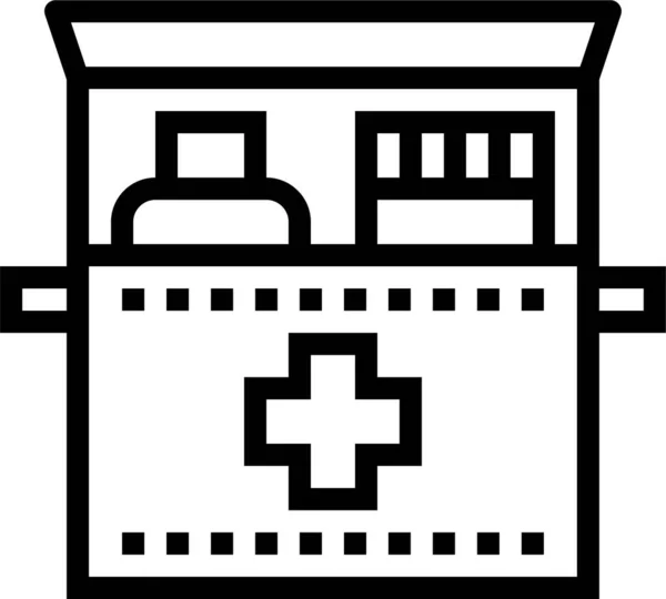 Ícone Médico Kit Emergência Estilo Esboço — Vetor de Stock