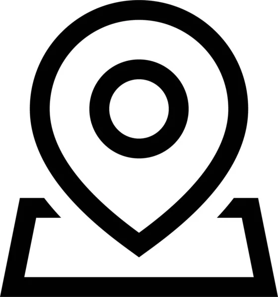 Gps Locatie Kaart Pictogram Omtrek Stijl — Stockvector