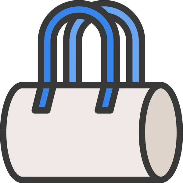 Bag Barrel Bag Fashion Icon Filledoutline Style — Stock Vector