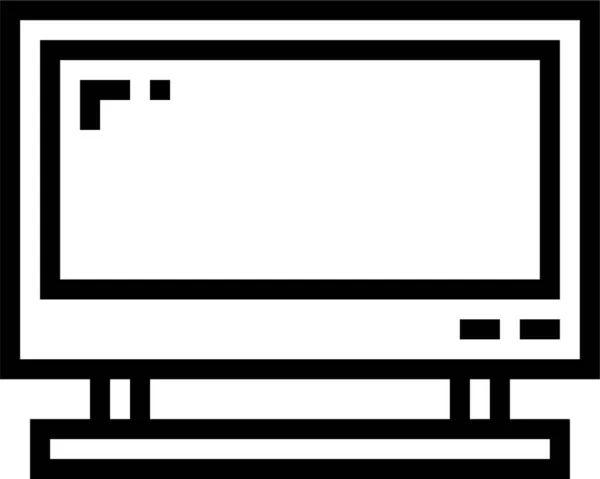 Ekran Televizyon Simgesini Ana Hat Biçiminde Izle — Stok Vektör