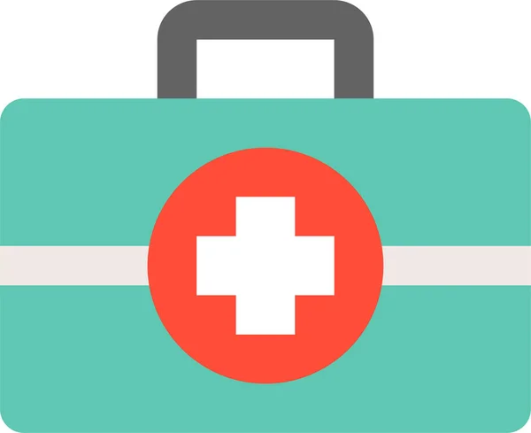 Box First Aid Medical Icon Flat Style — Vettoriale Stock