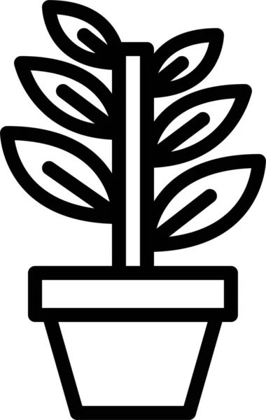 Icono Naturaleza Hoja Jardín Estilo Esquema — Vector de stock