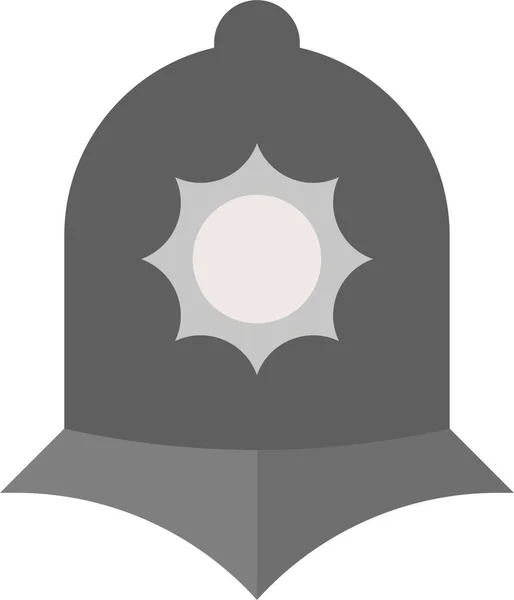 Casque Bobby Chapeau Police Britannique Icône Casque Dans Style Plat — Image vectorielle