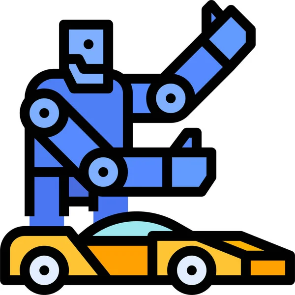 Entertainment Racing Robot Icon — Stock Vector