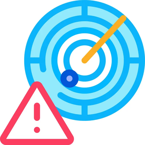 Caution Radar Icono Estilo Filledoutline — Vector de stock