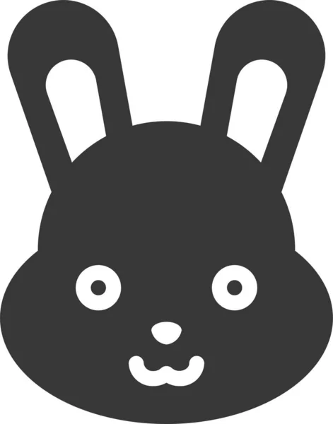 Икона Пасхального Праздника Кролика Твердом Стиле — стоковый вектор