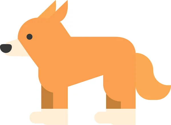 动物狐狸哺乳动物的扁平图标 — 图库矢量图片