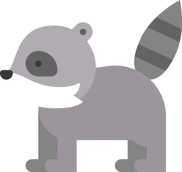 动物哺乳动物的扁平浣熊图标 — 图库矢量图片