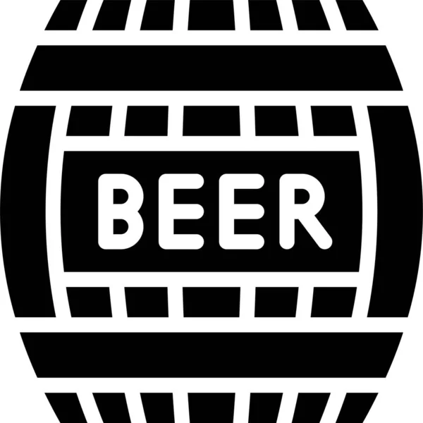 Ale Barrel Beer Icon Solid Style — Stockový vektor