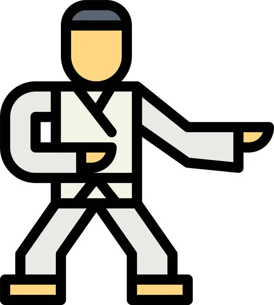 Judo Karate Filledoutline Icono Estilo Filledoutline — Archivo Imágenes Vectoriales