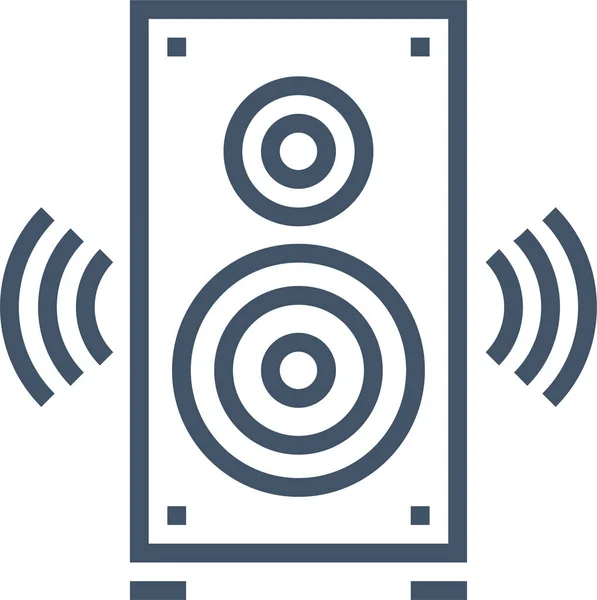 Music Sound Speaker Icon Outline Style — Stock Vector