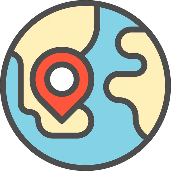 Location Map Online Icon Filledoutline Style — Stock Vector