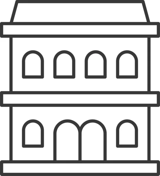 Архітектура Будівництво Значка Міста Стилі Контур — стоковий вектор