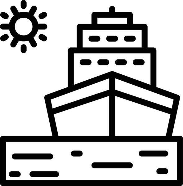 Cruise Ship Summer Icon Summer Category — Stock Vector