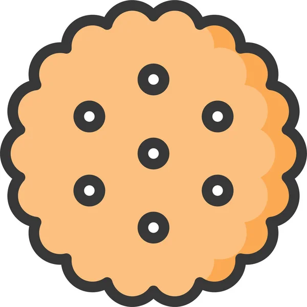 Cookie Cracker Dessert Icon Filedoutline Stil — Stockvektor