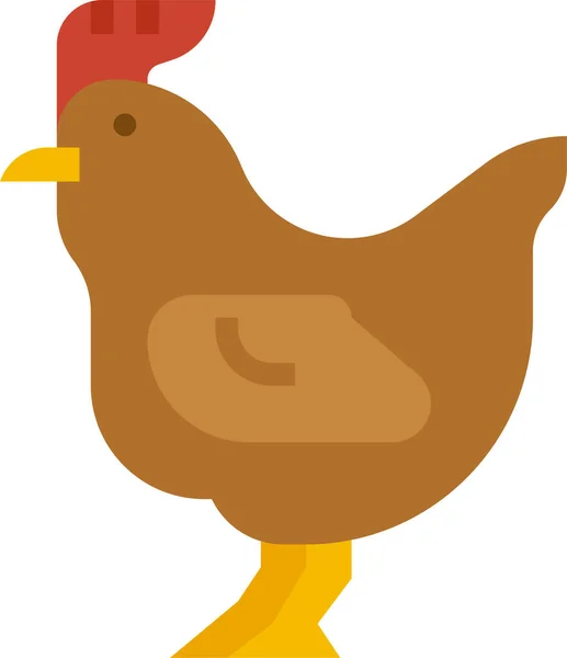 Tierische Hühnerfarm Ikone Flachen Stil — Stockvektor