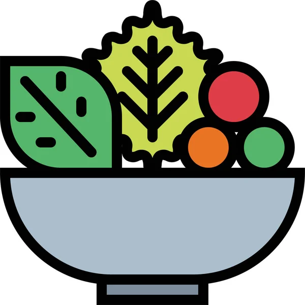 Makanan Sehat Ikon Organik Dalam Gaya Filledoutline - Stok Vektor