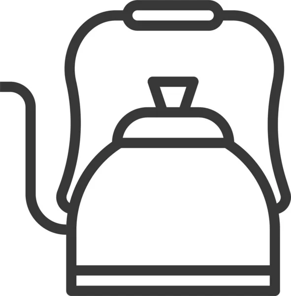 Barista Barista工具咖啡图标的轮廓风格 — 图库矢量图片