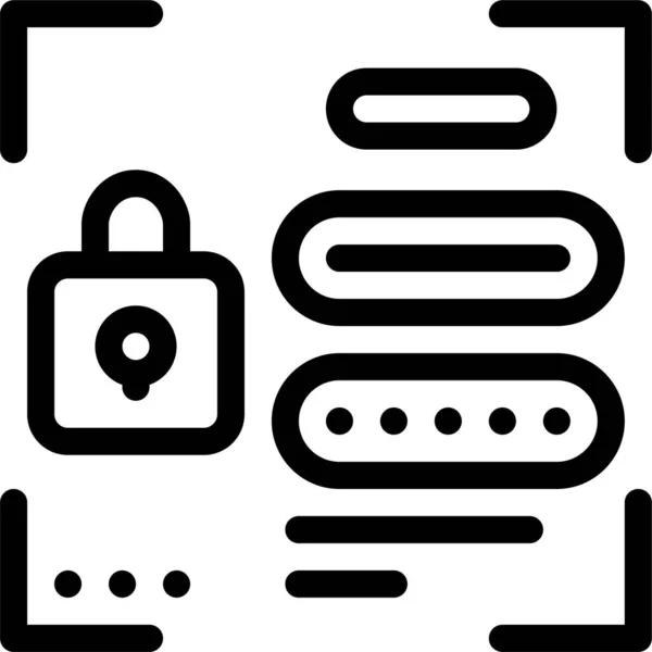 Password Identity Digital Icon Outline Style — Vetor de Stock
