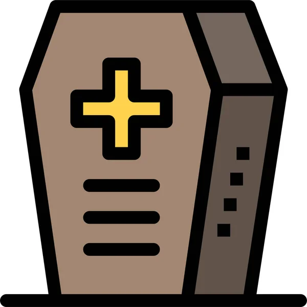 Coffin Halloween Holiday Icon — Vettoriale Stock