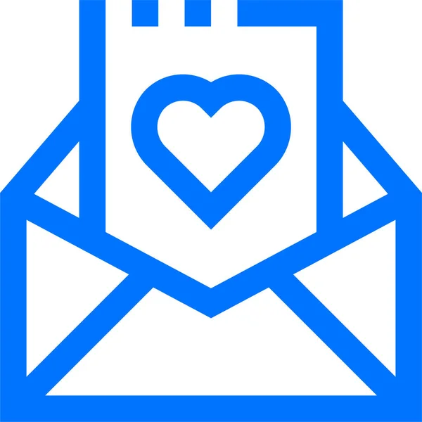 Kaart Mail Hart Pictogram — Stockvector