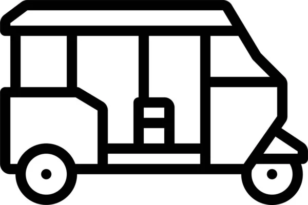 Autorickshaw Αυτοκίνητο Υλικοτεχνική Εικόνα Στυλ Περίγραμμα — Διανυσματικό Αρχείο